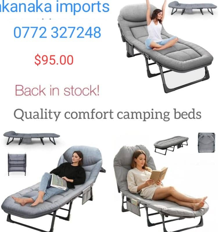 Padded camping bed