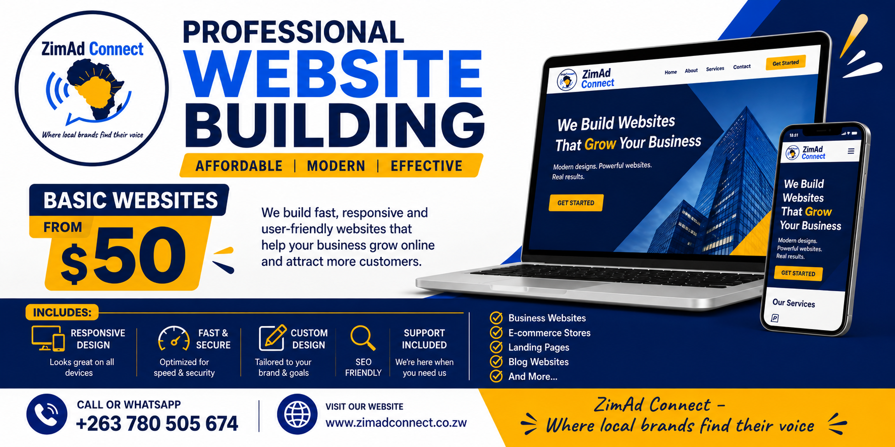Build your professional website with us.