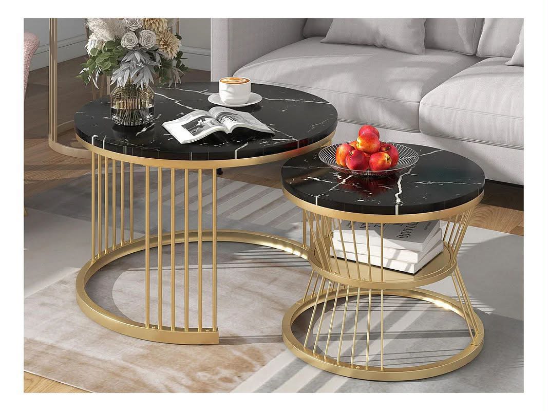 Modern round nesting coffee table