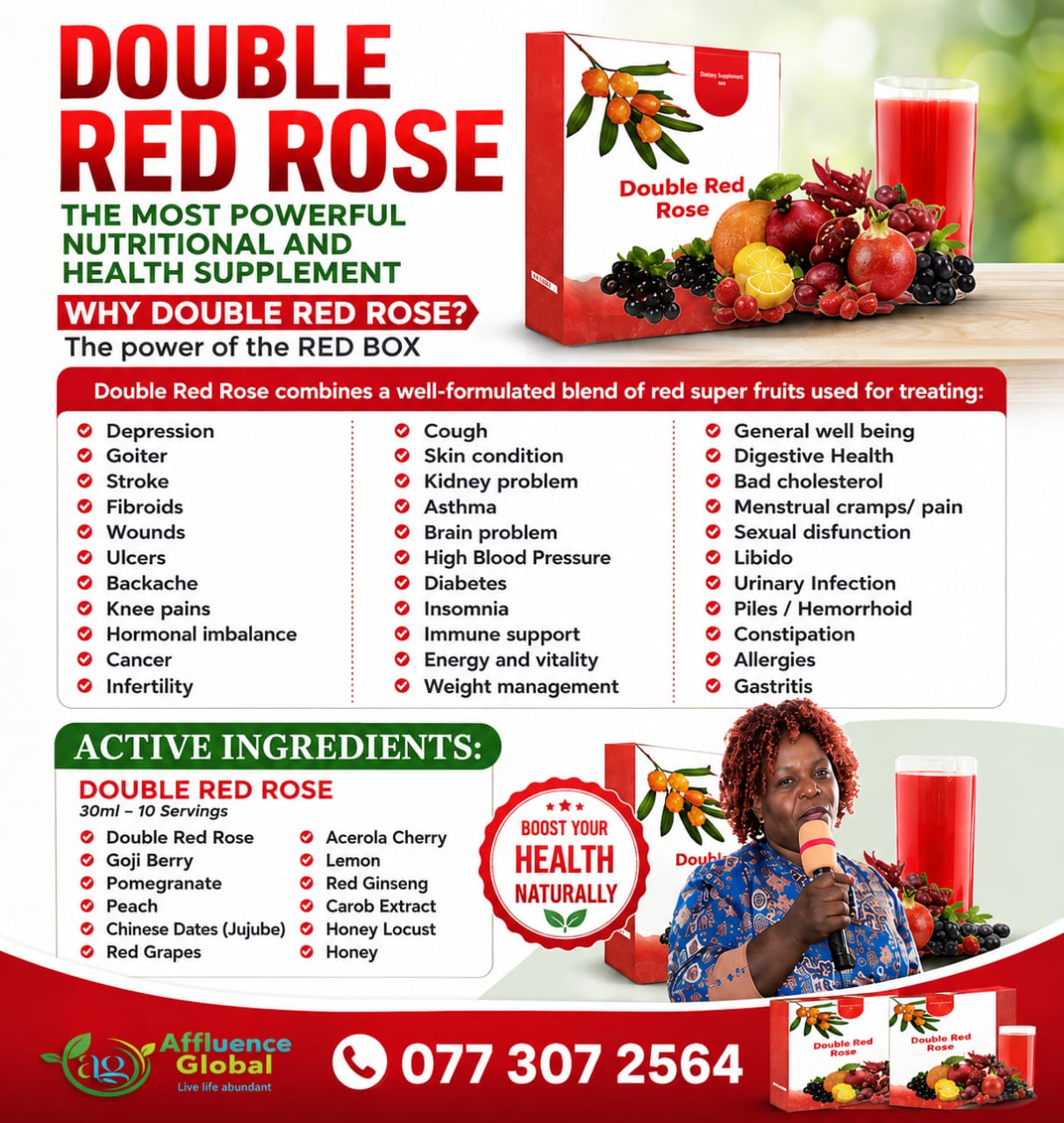Double Red Rose